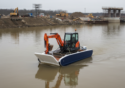 Мобильный надувной паром для переправы автомобиля, техники через водоёмы